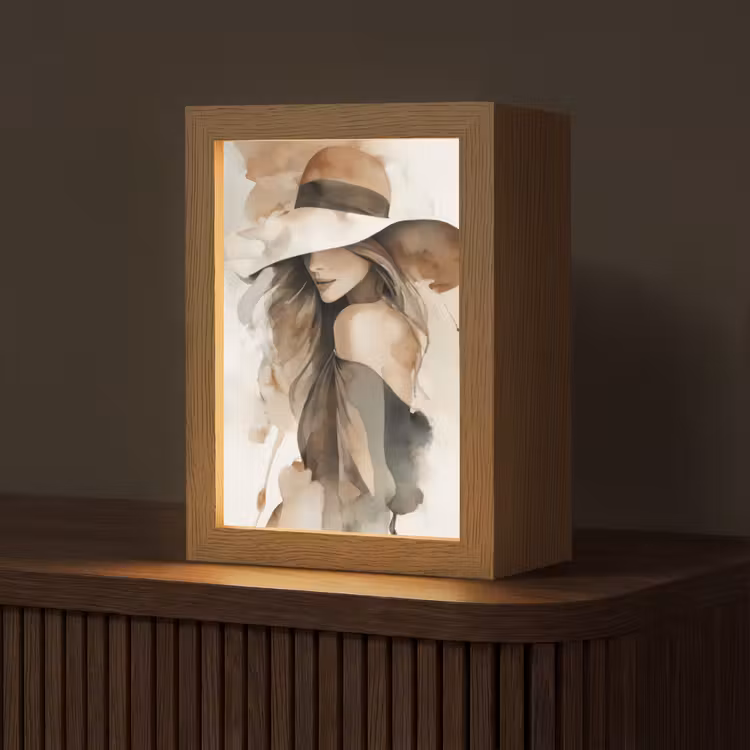 Mysterieus - Vrouw - Sepia Light Box met kabel (Tafellamp) klein -z3d_website