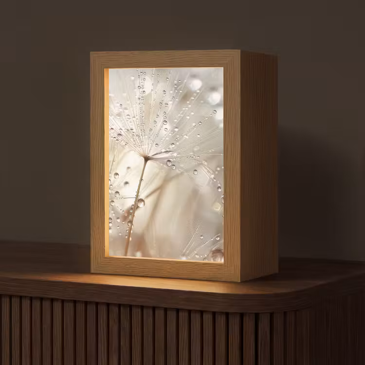Natuur - Bloemen - Druppels - Regen Light Box met kabel (Tafellamp) klein -z3d_website