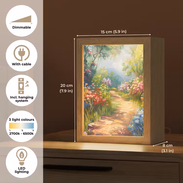 Natuur - Landschap - Bloemen - Kleurrijk Light Box met kabel (Tafellamp) klein -USP_EN
