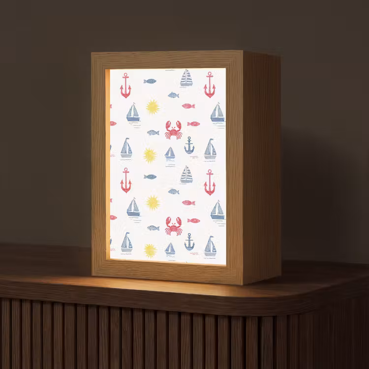 Nautisch - Illustraties - Kleurrijk Light Box met kabel (Tafellamp) klein 925 -z3d_website