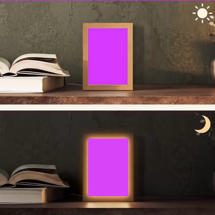 Neon - Orchid - Paars Light Box met kabel (Tafellamp) klein 925 -sfeer3