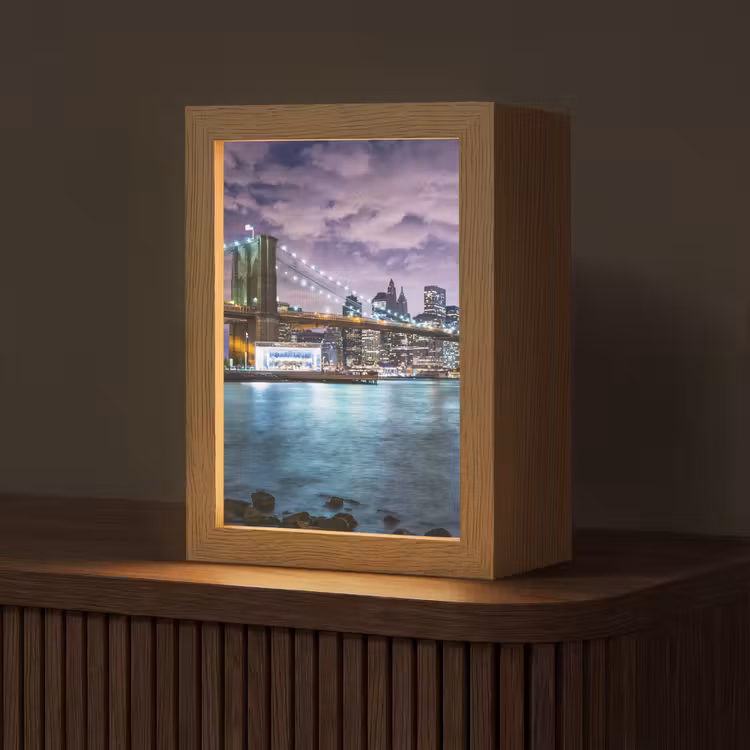 New York - Skyline - Stad - Kleuren Light Box met kabel (Tafellamp) klein -z3d_website