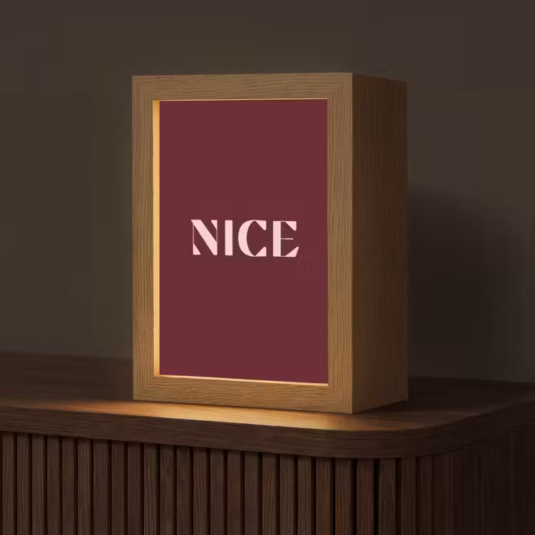 Nice - Bordeaux - Roze Light Box met kabel (Tafellamp) klein -z3d_website