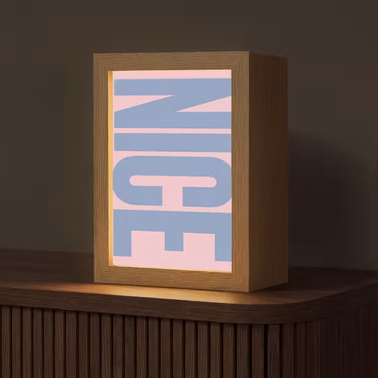 Nice - Paars - Roze Light Box met kabel (Tafellamp) klein -z3d_website