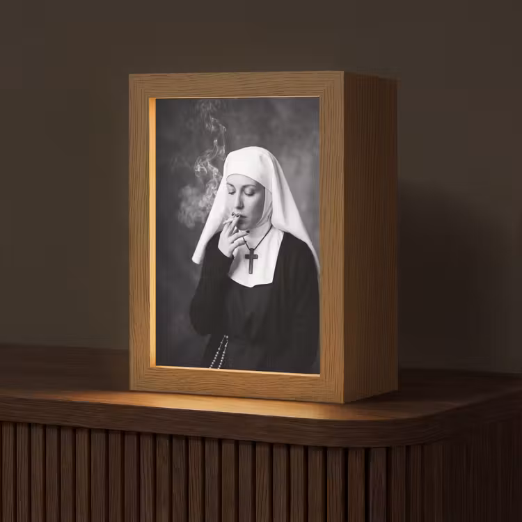 Non - Roken - Portret - Zwart - Wit - Rebels Light Box met kabel (Tafellamp) klein -z3d_website