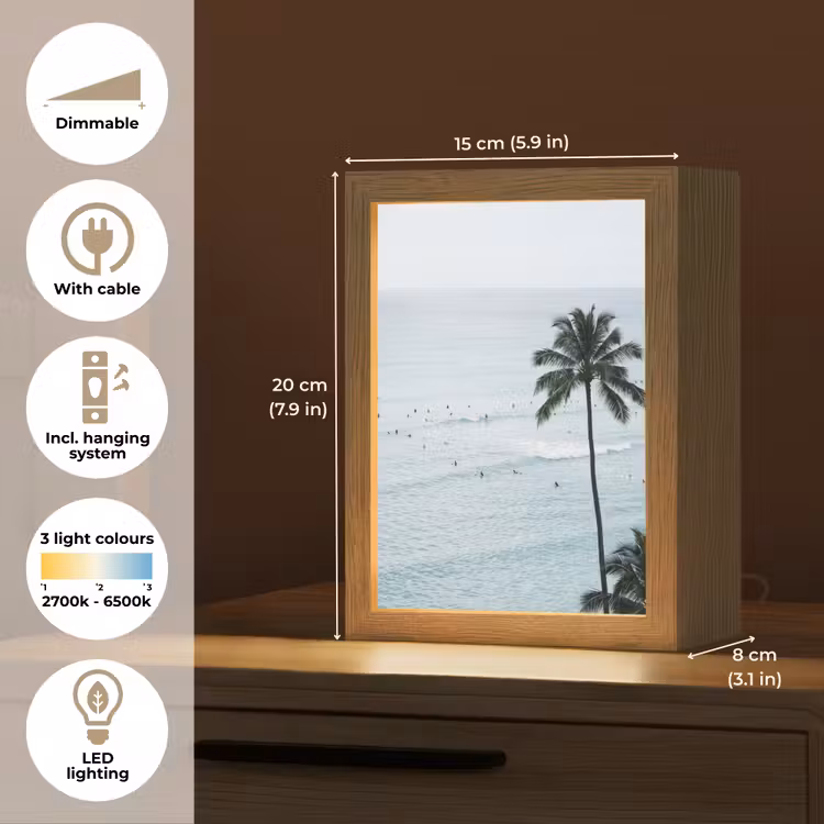 Oceaan - Palmbomen - Surfers Light Box met kabel (Tafellamp) klein -USP_EN