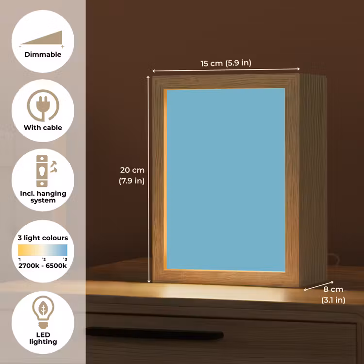 Ocean - Teal - Blauw Light Box met kabel (Tafellamp) klein 925 -USP_EN