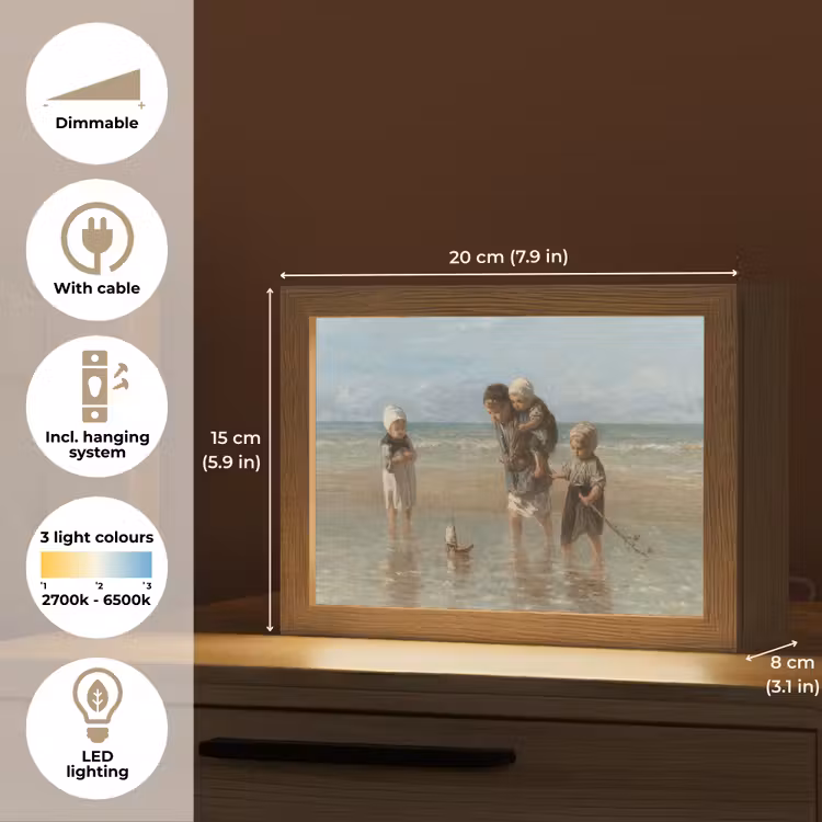 Oude meesters - Kunst - Kinderen der zee - Jozef Israëls Light Box met kabel (Tafellamp) klein -USP_EN
