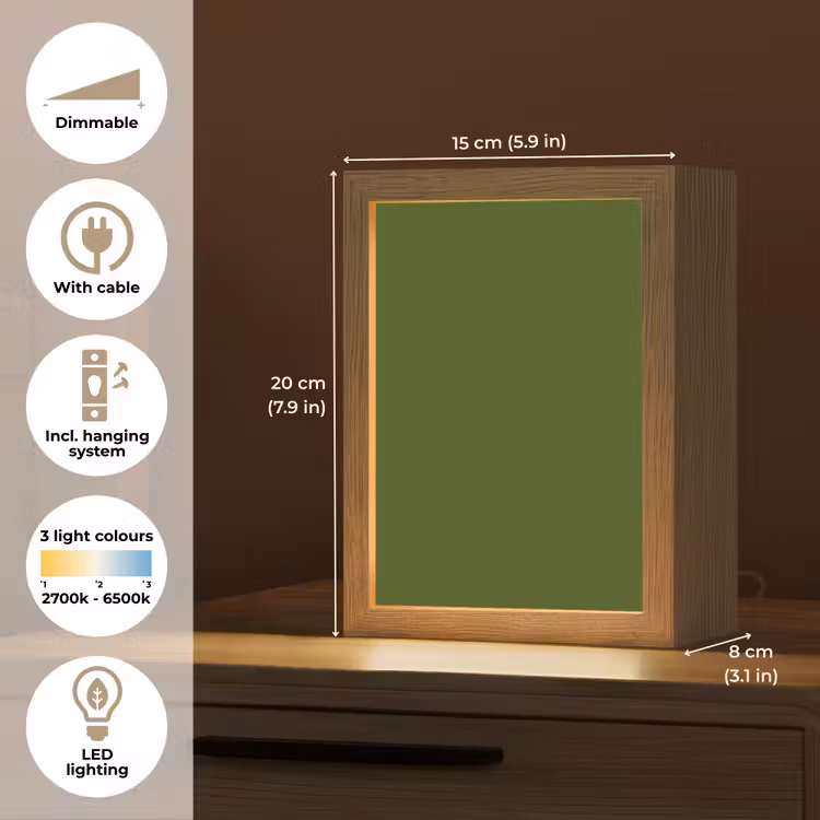 Olive - Drab - Groen Light Box met kabel (Tafellamp) klein 925 -USP_EN