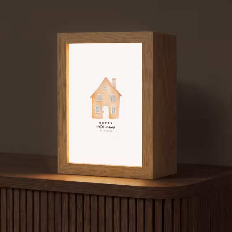 Oranje - Huisje - Quote - Hotel Light Box met kabel (Tafellamp) klein -z3d_website