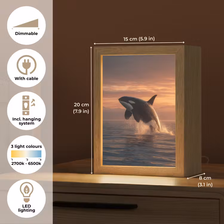 Orka - Zee - Zonsondergang Light Box met kabel (Tafellamp) klein -USP_EN