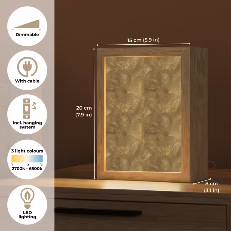 Organisch - Lijnen - Goud Light Box met kabel (Tafellamp) klein 925 -USP_EN