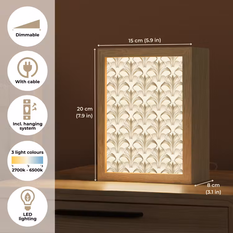 Ornament - Barok - Goud Light Box met kabel (Tafellamp) klein 925 -USP_EN