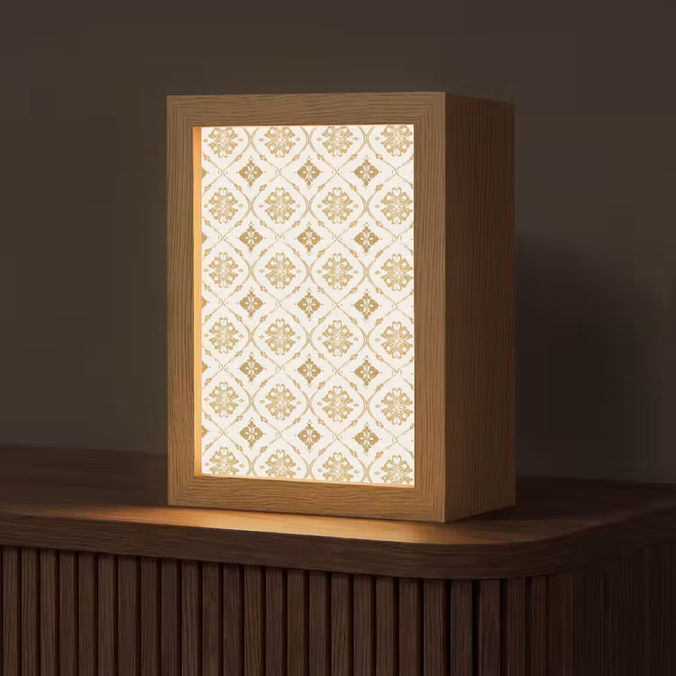 Ornament - Klassiek - Goud Light Box met kabel (Tafellamp) klein 925 -z3d_website