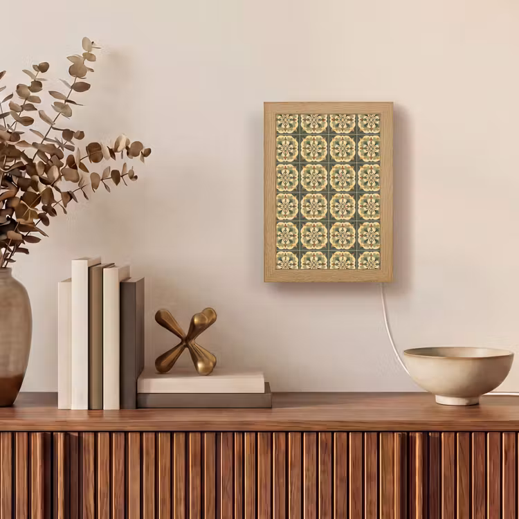 Ornament - Patroon - Groen Light Box met kabel (Tafellamp) klein 925 -sfeer2