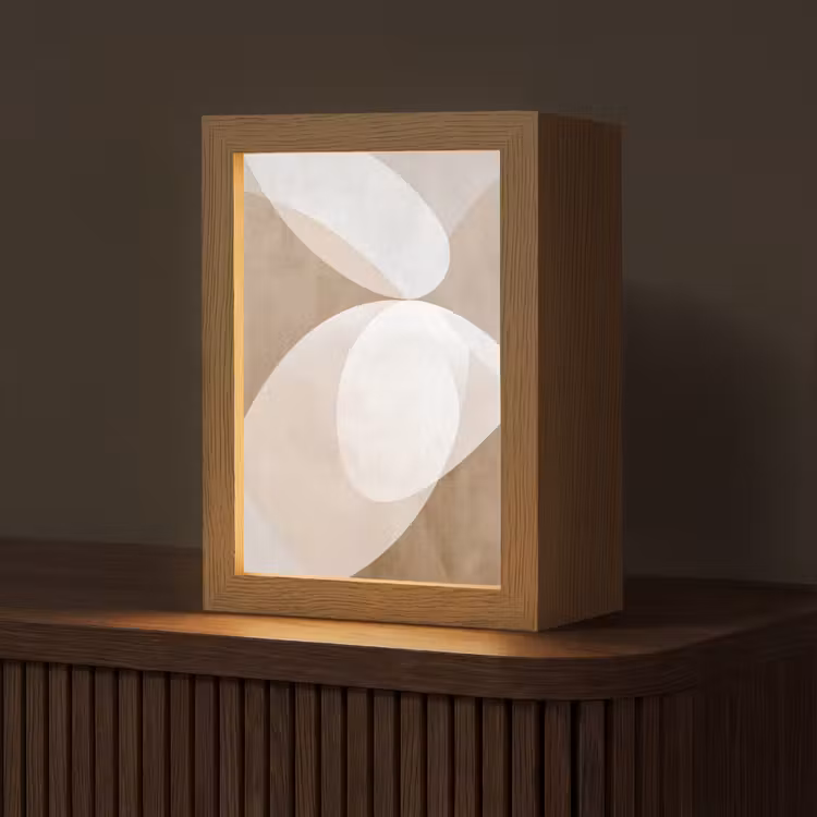 Ovale vormen - Transparant - Zachte overgang Light Box met kabel (Tafellamp) klein -z3d_website