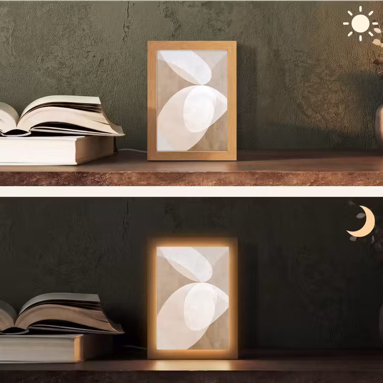 Ovale vormen - Transparant - Zachte overgang Light Box met kabel (Tafellamp) klein -sfeer3