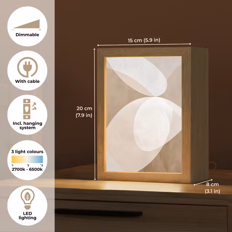 Ovale vormen - Transparant - Zachte overgang Light Box met kabel (Tafellamp) klein -USP_EN