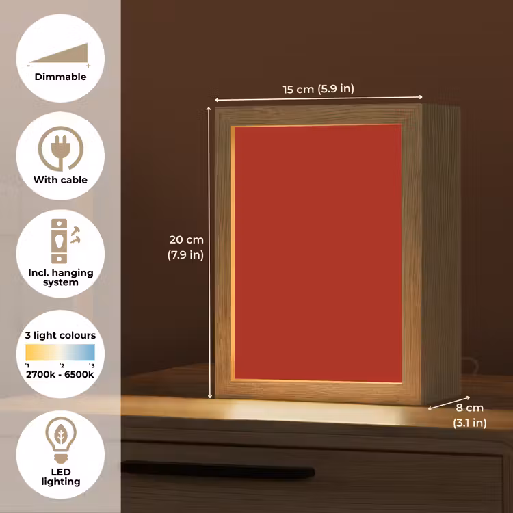 Oxblood - Maroon - Rood Light Box met kabel (Tafellamp) klein 925 -USP_EN