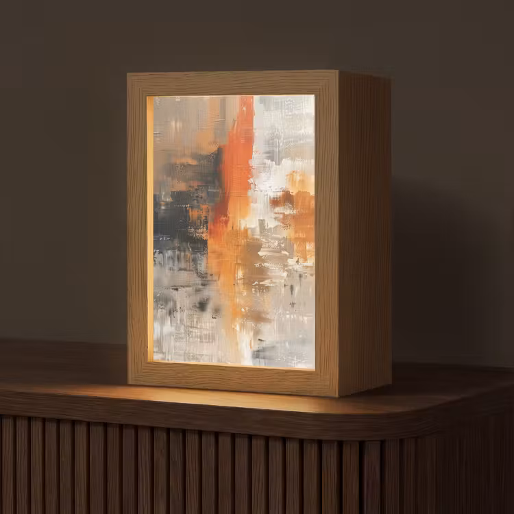 Verf - Patroon - Modern - Kunst Light Box met kabel (Tafellamp) klein -z3d_website