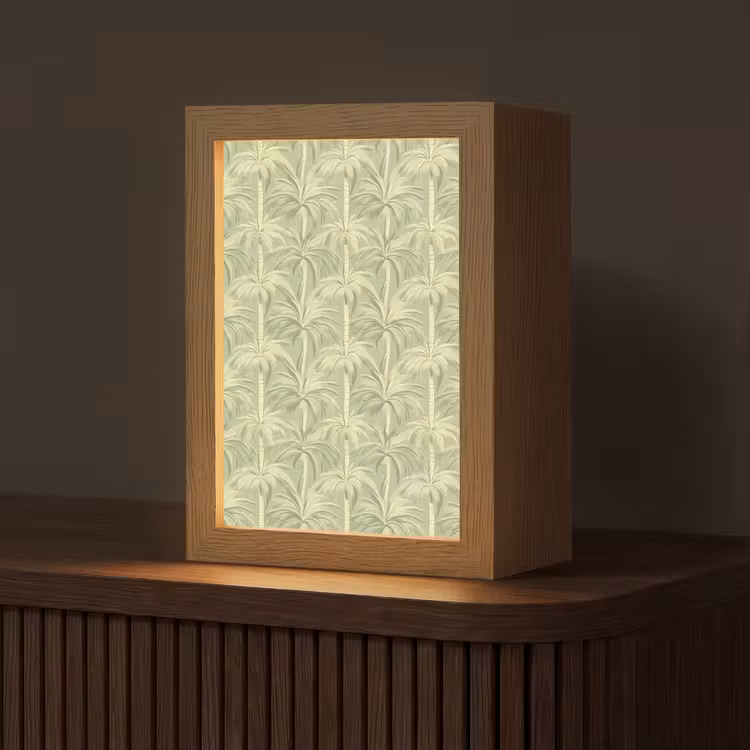 Palmwoud - Tropisch - Groen Light Box met kabel (Tafellamp) klein 925 -z3d_website