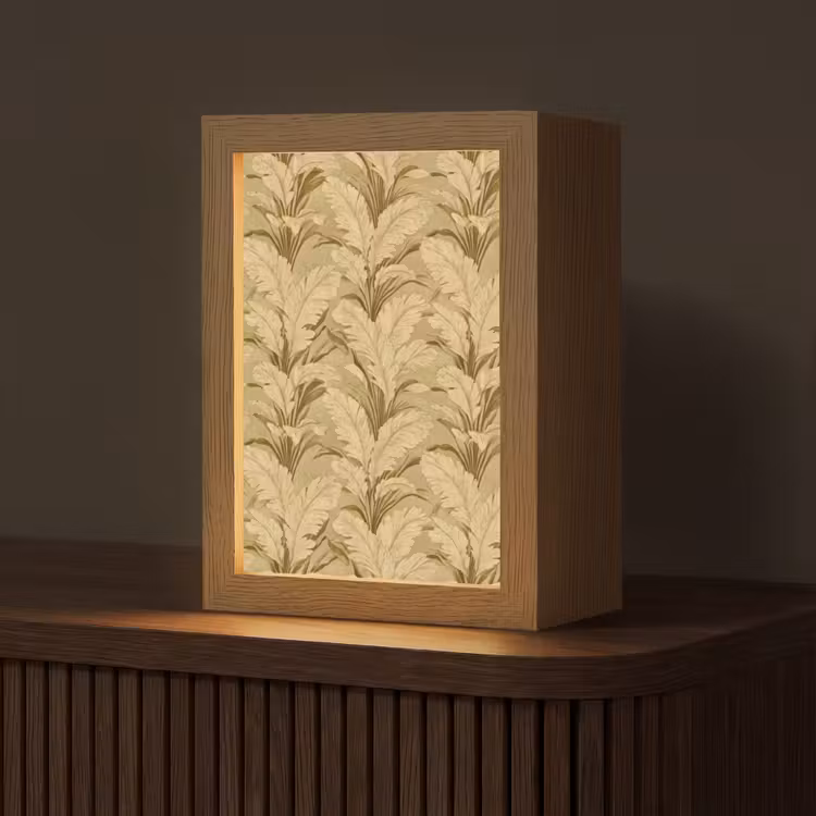 Palmbladeren - Klassiek - Groen Light Box met kabel (Tafellamp) klein 925 -z3d_website