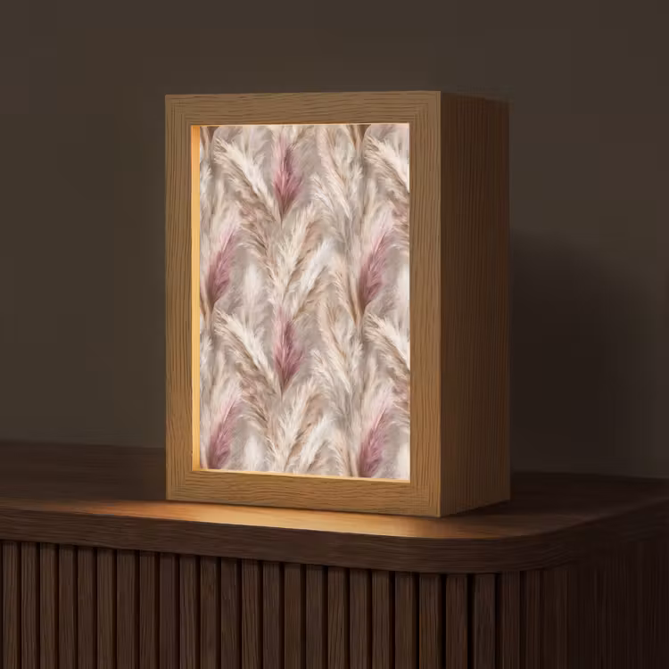 Pampasgras - Pluizig - Kleurrijk Light Box met kabel (Tafellamp) klein 925 -z3d_website