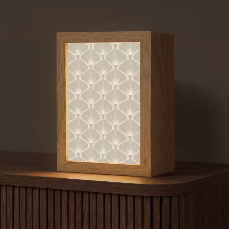 Paneel - Ginkgo - Zand Light Box met kabel (Tafellamp) klein 925 -z3d_website