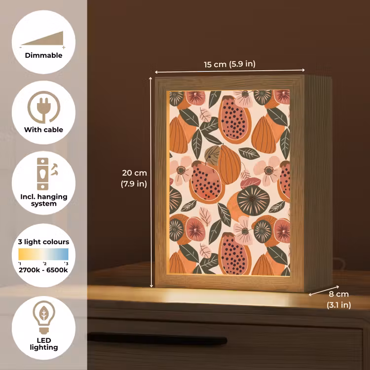 Papaja - Bloesem - Oranje Light Box met kabel (Tafellamp) klein 925 -USP_EN