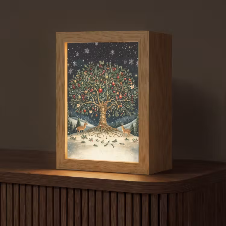 Feestboom - Winterhemel - Kleurrijk Light Box met kabel (Tafellamp) klein -z3d_website