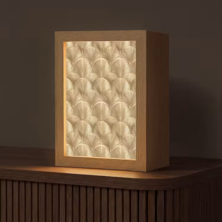 Patroon - Waaier - Goud Light Box met kabel (Tafellamp) klein 925 -z3d_website