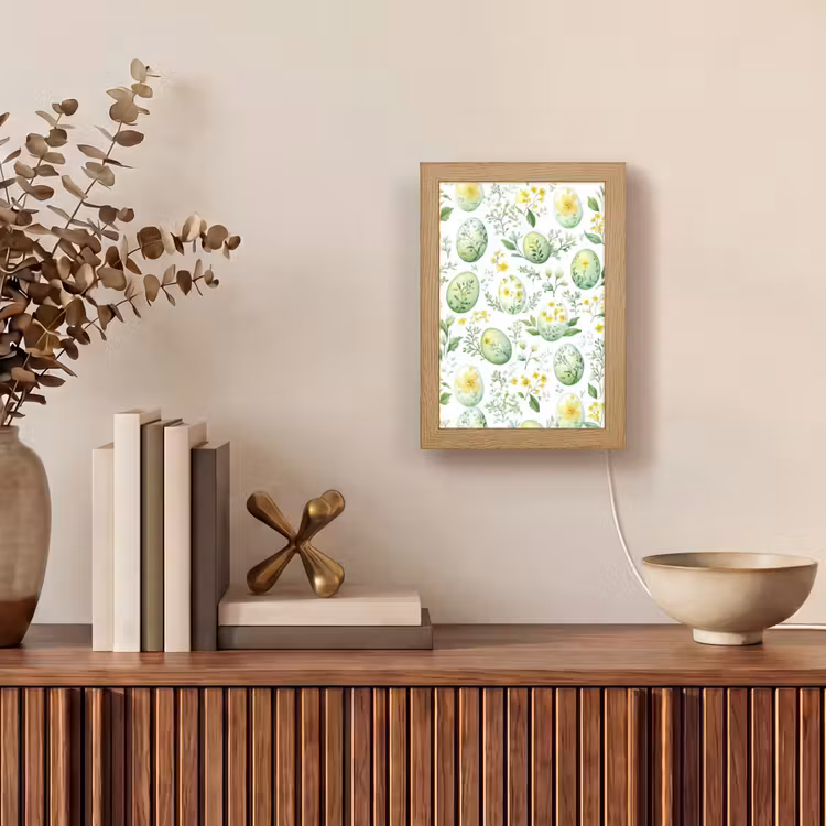 Patroon - Groen - Eieren Light Box met kabel (Tafellamp) klein -sfeer2