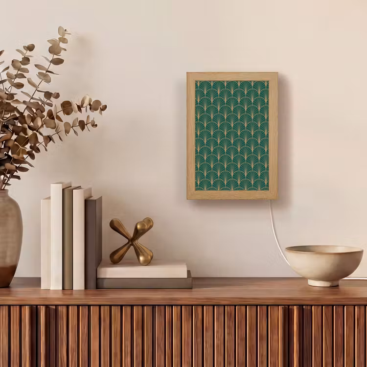 Patroon - Groen - Goud - Symmetrisch Light Box met kabel (Tafellamp) klein 925 -sfeer2