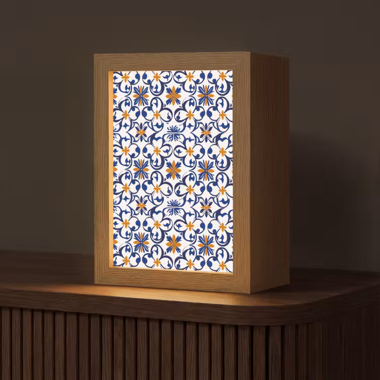 Patroon - Modern - Kleurrijk Light Box met kabel (Tafellamp) klein 925 -z3d_website