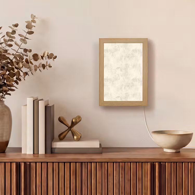 Patroon - Organisch - Beige Light Box met kabel (Tafellamp) klein 925 -sfeer2