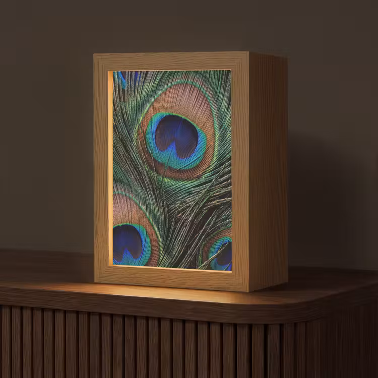 Pauwenveren - Klassiek - Groen Light Box met kabel (Tafellamp) klein -z3d_website