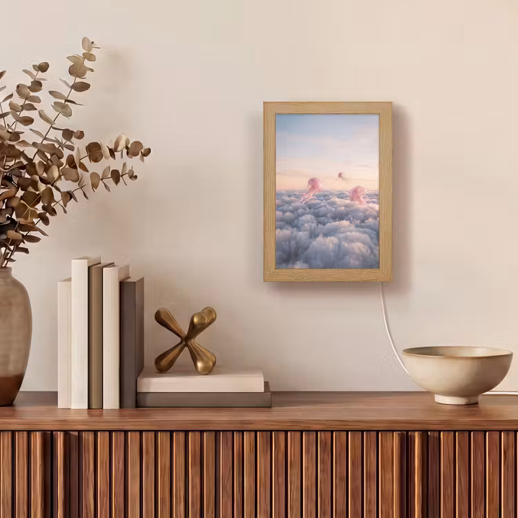 Table Lamp - Pink Animal - Clouds - Roze dier - Wolken Light Box met kabel (Tafellamp) klein
