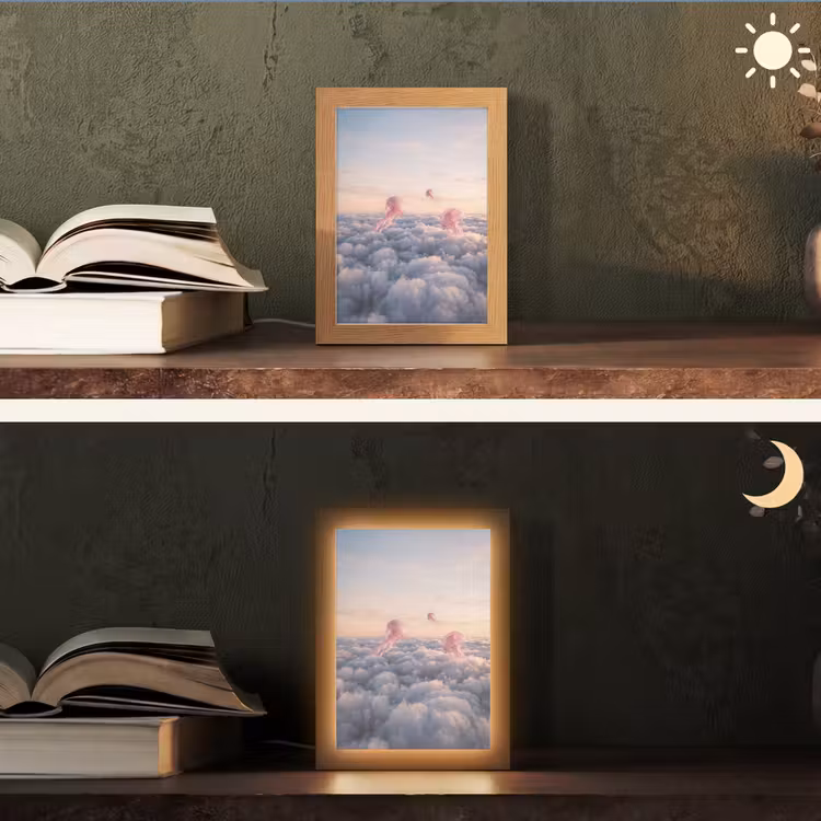 Table Lamp - Pink Animal - Clouds - Roze dier - Wolken Light Box met kabel (Tafellamp) klein