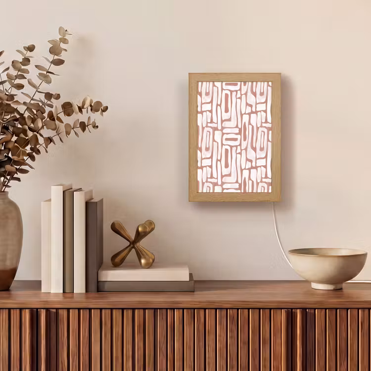 Roze - Wit - Organisch Light Box met kabel (Tafellamp) klein 925 -sfeer2