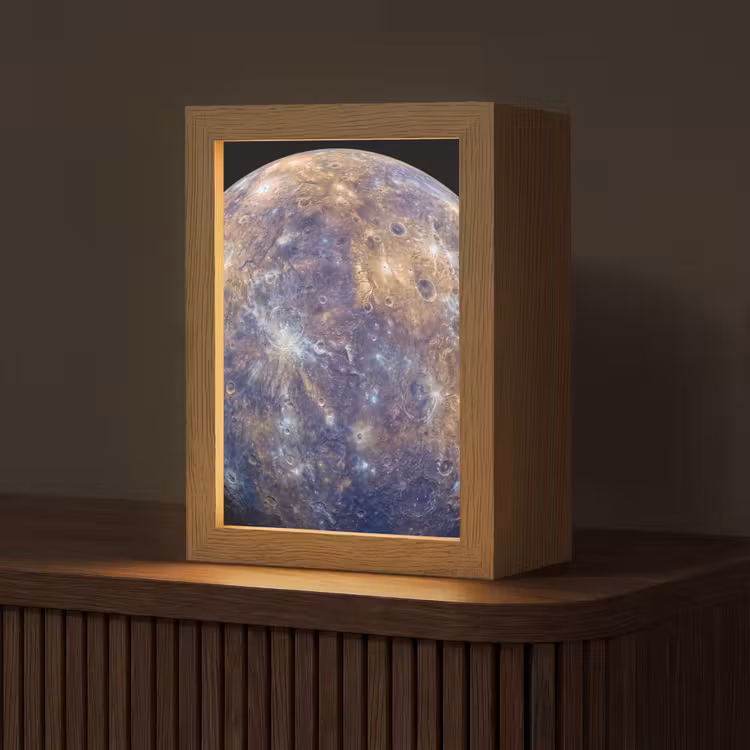 Table Lamp - Planet - Craters - Space - Planeet - Kraters - Ruimte Light Box met kabel (Tafellamp) klein