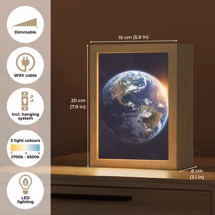 Table Lamp - Planet - Space - Cosmos - Planeet - Ruimte - Kosmos Light Box met kabel (Tafellamp) klein