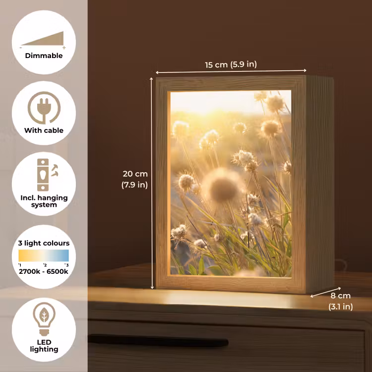 Planten - Natuur - Bloemen - Zon - Horizon Light Box met kabel (Tafellamp) klein -USP_EN
