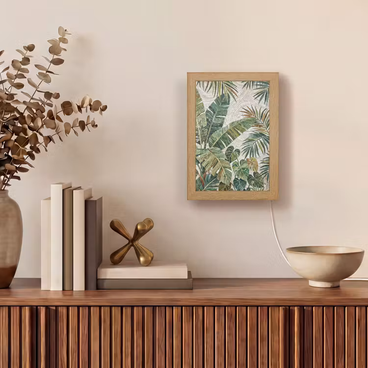 Planten - Tropisch - Mozaïek - Natuur - Groen Light Box met kabel (Tafellamp) klein -sfeer2