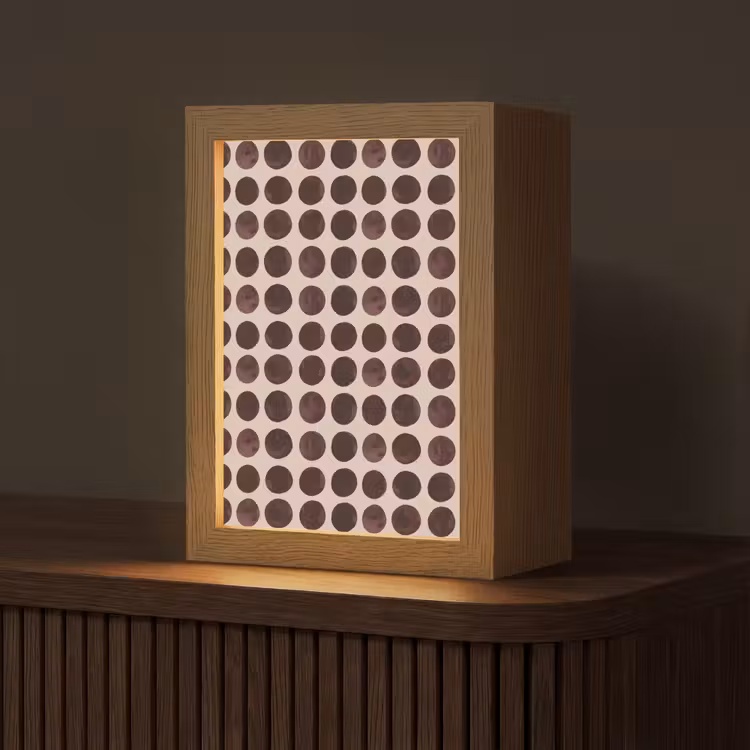 Stippen - Patroon - Bruin Light Box met kabel (Tafellamp) klein 925 -z3d_website