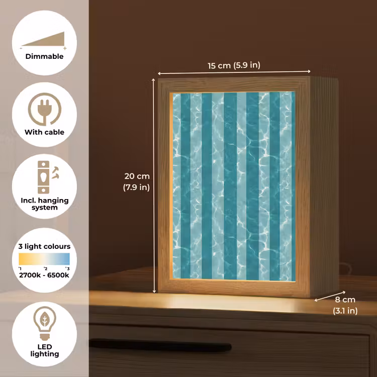 Zwembad - Strepen - Groen Light Box met kabel (Tafellamp) klein 925 -USP_EN