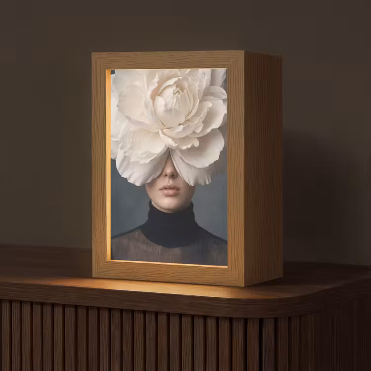 Portret - Mysterieus - Wit Light Box met kabel (Tafellamp) klein -z3d_website