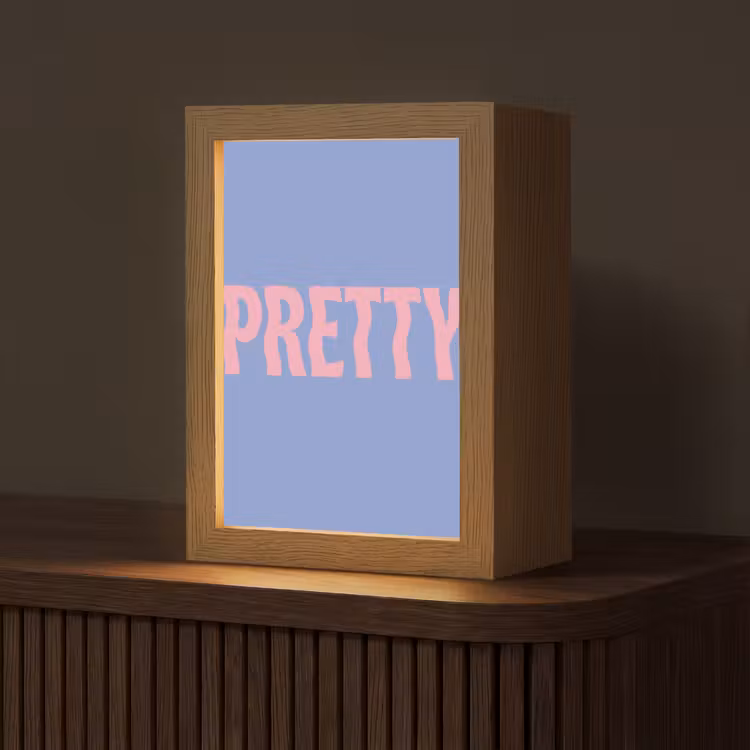 Pretty - Roze - Blauw - Golvend Light Box met kabel (Tafellamp) klein -z3d_website