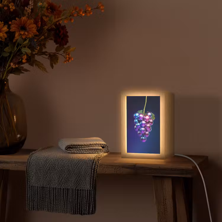 Paars - Disco - Feest - Druif Light Box met kabel (Tafellamp) klein -sfeer4