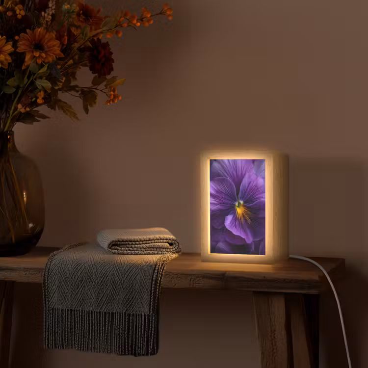 Paars - Viool - Diepte Light Box met kabel (Tafellamp) klein -sfeer4