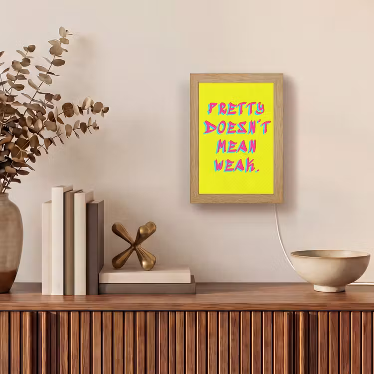 Quote - Minimalistisch - Kleurrijk Light Box met kabel (Tafellamp) klein -sfeer2